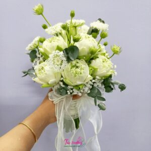 Hoa cưới Sen trắng mix Thúy Châu trắng