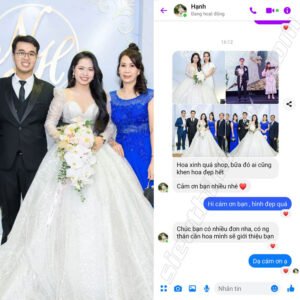 Feedback của cô dâu sau khi mua bó hoa cưới cầm tay cô dâu của Shop Hoa Tươi Trúc