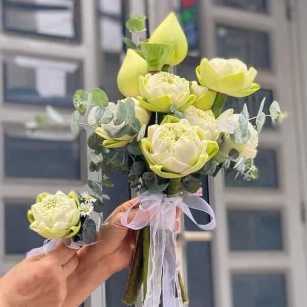 Sen trắng mix Lá bạc tròn và Cúc Tana