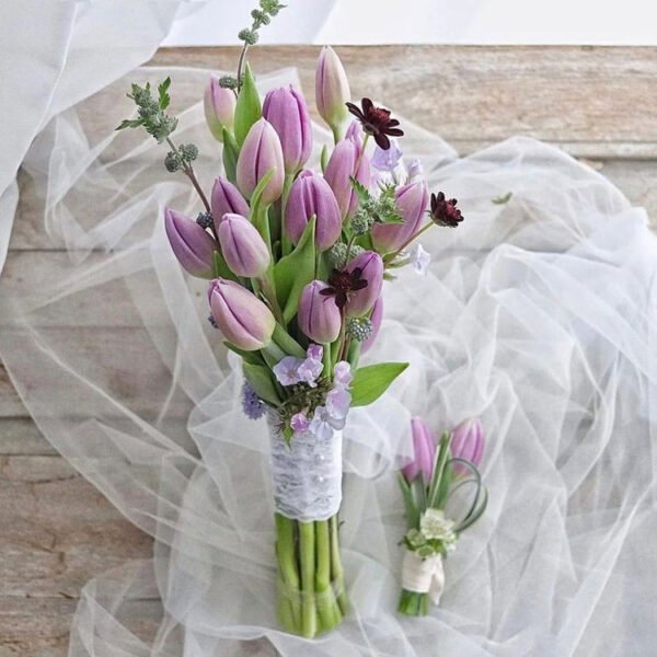Hoa cưới Tulip tím đẹp