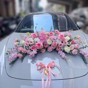 xe hoa cưới màu hồng sang trọng