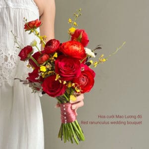 Hoa cưới Mao Lương đỏ tinh tế